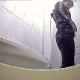 A woman is video-recorded taking a shit by a hidden camera mounted on the floor behind the toilet. Great audio, too! You can tell that this is definitely Eastern-European because she does not wipe herself.